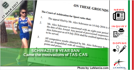 Alex Schwazer 8 year ban: came the motivations of TAS-CAS
