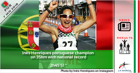 Inês Henriques campionessa portoghese sui 35km con record nazionale: 2h45'51''
