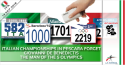 I Campionati Italiani di Pescara dimenticano Giovanni de Benedictis, l'uomo delle 5 Olimpiadi