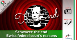 Schwazer: THE END. Le motivazioni del respingimento della Corte Federale Svizzera.